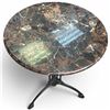 Image 2 : Marble Topped Bistro Table with Black Cast Iron Legs (24" Diameter X 29" Tall)