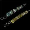 Image 2 : 2 Wide Toggle Bracelets Stamped .925 (Abalone & Citrine Crystal) Both are 1" wide