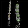 Image 1 : 2 Toggle Bracelets Stamped .925 (Natural Gemstones, Moonstones, and Crystals) - Widest bracelet is 1