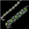 Image 2 : 2 Toggle Bracelets Stamped .925 (Natural Gemstones, Moonstones, and Crystals) - Widest bracelet is 1