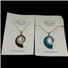 Image 1 : 2 New Carved Nautili's Shell Necklaces Set in Sterling Silver on 16" Sterling Chains - Shells are 29