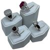 Image 2 : 4 Rings Stamped .925 (CZ, Clear and Garnet Crystal) Widest ring face is 17 mm * Total weight: 25 gra