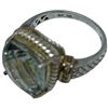 Image 3 : 4 Peridot, Emerald, & Clear Crystal Rings Stamped .925 - Widest ring face is 14 mm * Total weight: 2