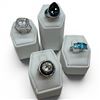 Image 1 : 4 Blue Topaz Crystal Rings Stamped .925 - Widest ring face is 19 mm * Total weight: 21 grams