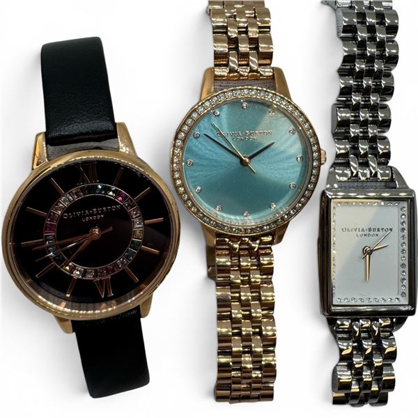 3 Oliva Burton Ladies Wrist Watches - Largest Face is 30mm -Like New