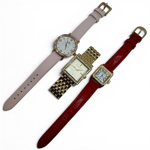 3 Designer Watches - (Michael Kors, Kate Spade and Peugeot) 2 have leather bands - Gently Worn
