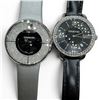 Image 1 : 2 Swarovski Wrist Watches with Leather Bands - Largest Face is 40mm - Very Gently Worn