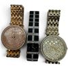 Image 1 : 2 Caravelle & 1 Black Lacquered Bulova Wrist Watch - Largest Face is 38mm - Like New