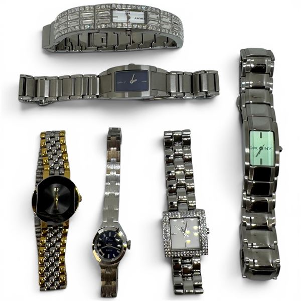 4 DKNY, 1 Gruen & 1 Rideau  Ladies Wrist Watch - Widest Face is 20 mm - Like New