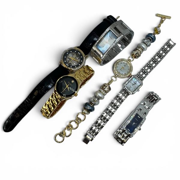 6 Assorted Ladies Watches (Armitron, Fossil, Orlean, and more) - Very Gently Worn
