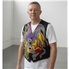 Image 1 : Original Paul Johnny Wearable Art Vest - Hand Stitched Flannel with COA- First Nations Design (16" a