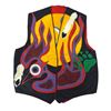 Image 2 : Original Paul Johnny Wearable Art Vest - Hand Stitched Flannel with COA- First Nations Design (16" a