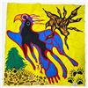 Image 1 : Original Paul Johnny "The Gathering" Wall Hanging -  Hand Stitched Flannel (40" x 60" - includes COA