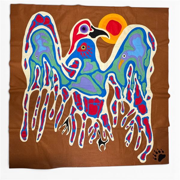 Original Paul Johnny "Ravens" Wall Hanging -  Hand Stitched Flannel (40" x 60" - includes COA) Canad