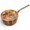 Image 1 : 1981 Coventry Copper 16cm  Lidded Pot with Brass Handles - 2.5mm thick, nickel lined, made in Montre