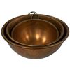Image 2 : Set of 3 Copper Mixing Bowls with Brass Rings for Hanging (Largest is 12" Diameter X 6" Deep)