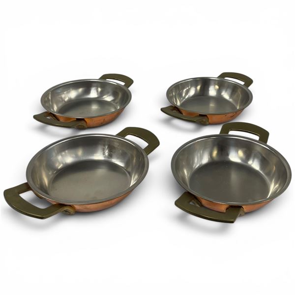 4 Copper Plated Gratin Dishes - 18/10 Stainless Steel by Spring Switzerland