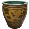 Image 2 : Chinese Large Size Glazed Pottery Dragon Egg Pot with Blue Interior - Excellent as a planter (20" ta