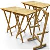 Image 1 : Pine Wood TV Tray Set on Stand - 4 Foldable TV Tables