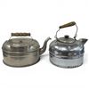 Image 1 : 2 Vintage Stove Top Tea Kettles with Wood Handles
