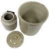 Image 2 : 3 Imperial Gallon Medalta Stoneware Crock & Smaller Crock with No Name -1 Lid