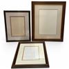 Image 1 : 3 Wood Picture Frames with Glass & Mats (largest exterior dimension: 20" x 25")
