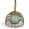 Image 1 : Rivièra Maison San Carlos Pendant Lamp - Bamboo cage design and blue inner shade