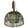 Image 2 : Rivièra Maison San Carlos Pendant Lamp - Bamboo cage design and blue inner shade