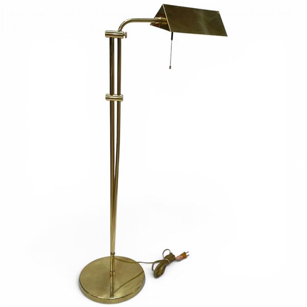 Brass Pharmacy Floor Lamp - Adjustable swing arm and adjustable head