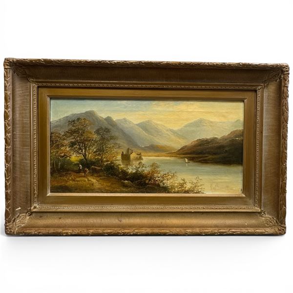 Original Scottish School Oil Painting - Believed to be of Kilchurn Castle, Loch Awe, Scotland - Sign