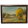 Image 1 : 1959 H. E. Bulyea Oil on  Canvas Board Painting "Autumn" (Frame Dimensions: 15" X 11")
