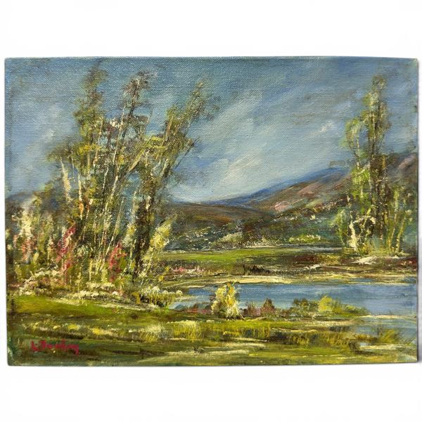 Original Lillian R. Dowling Post Impressionist Oil Painting - (Unframed canvas board: 12" x 9")