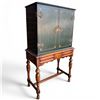 Image 1 : Dutch Raised Chinoiserie Cabinet with Brass Hardware (13.5" x 28" x 51.5" tall)