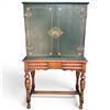Image 2 : Dutch Raised Chinoiserie Cabinet with Brass Hardware (13.5" x 28" x 51.5" tall)