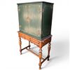 Image 5 : Dutch Raised Chinoiserie Cabinet with Brass Hardware (13.5" x 28" x 51.5" tall)