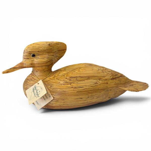 April 1997 Rusty Rutherford "Hooded Merganser Hen" Hand Carved Duck Decoy