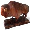 Image 1 : Hand Carved Wood Bison in Spruce Signed Harry 7.5x3.5x6.5"
