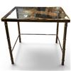 Image 1 : Vintage Glass Topped Brass End  Table (17" X 21" X 19" Tall)