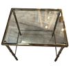 Image 2 : Vintage Glass Topped Brass End  Table (17" X 21" X 19" Tall)