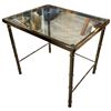 Image 3 : Vintage Glass Topped Brass End  Table (17" X 21" X 19" Tall)
