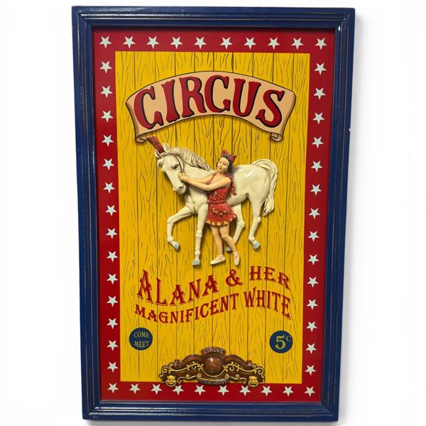 3D Circus Extravaganza Picture "Alana & Her Magnificent White" (17.5 "x 27")
