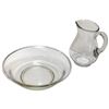 Image 2 : Vintage Glass Lavabo Set - Slightly Smoked Glass - Bowl is 13" diameter