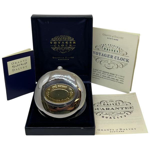 The Original Grants & Dalvey, Scotland "Dalvey Voyager Clock with Alarm" - New in Box