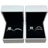 Image 1 : 2 New Sterling Silver Crystal Wedding Ring Sets (4 Ct Crystal Center Stones) Ring Boxes Included