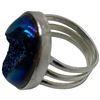 Image 3 : 4 New Rings Stamped .925 (Clear and Sapphire Crystal) longest ring face is 20 mm * Total weight: 25