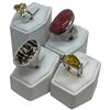 Image 1 : 4 New Rings Stamped .925 (Natural Stone, Citrine Crystal and Lucite) longest ring face is 31mm * Tot
