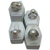 Image 1 : 4 New Rings Stamped .925 (Faux Pearl and Crystal) longest ring face is 17 mm * Total weight: 37 gram