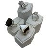 Image 2 : 4 New Rings Stamped .925 (Topaz, Mother-of-Pearl & Clear Crystals) longest ring face is 19 mm * Tota