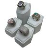Image 2 : 4 New Rings Stamped .925 (Natural Stones & Crystals) longest ring face is 14 mm * Total weight: 38 g