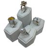 Image 1 : 4 New Rings Stamped .925 (Citrine Crystal, 5 CT Clear Crystal and Faux Pearl) longest ring face is 1